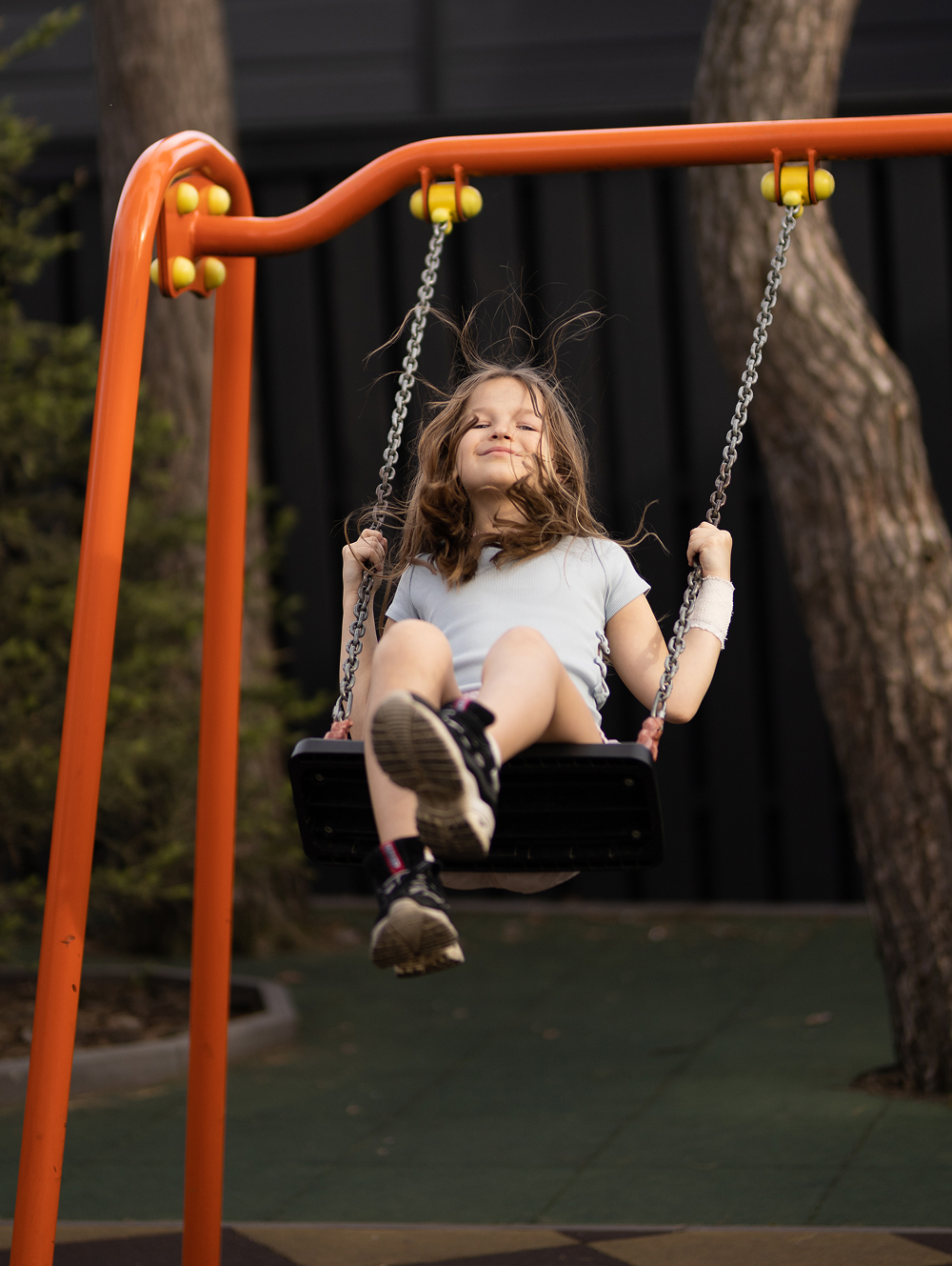 Child on a swing